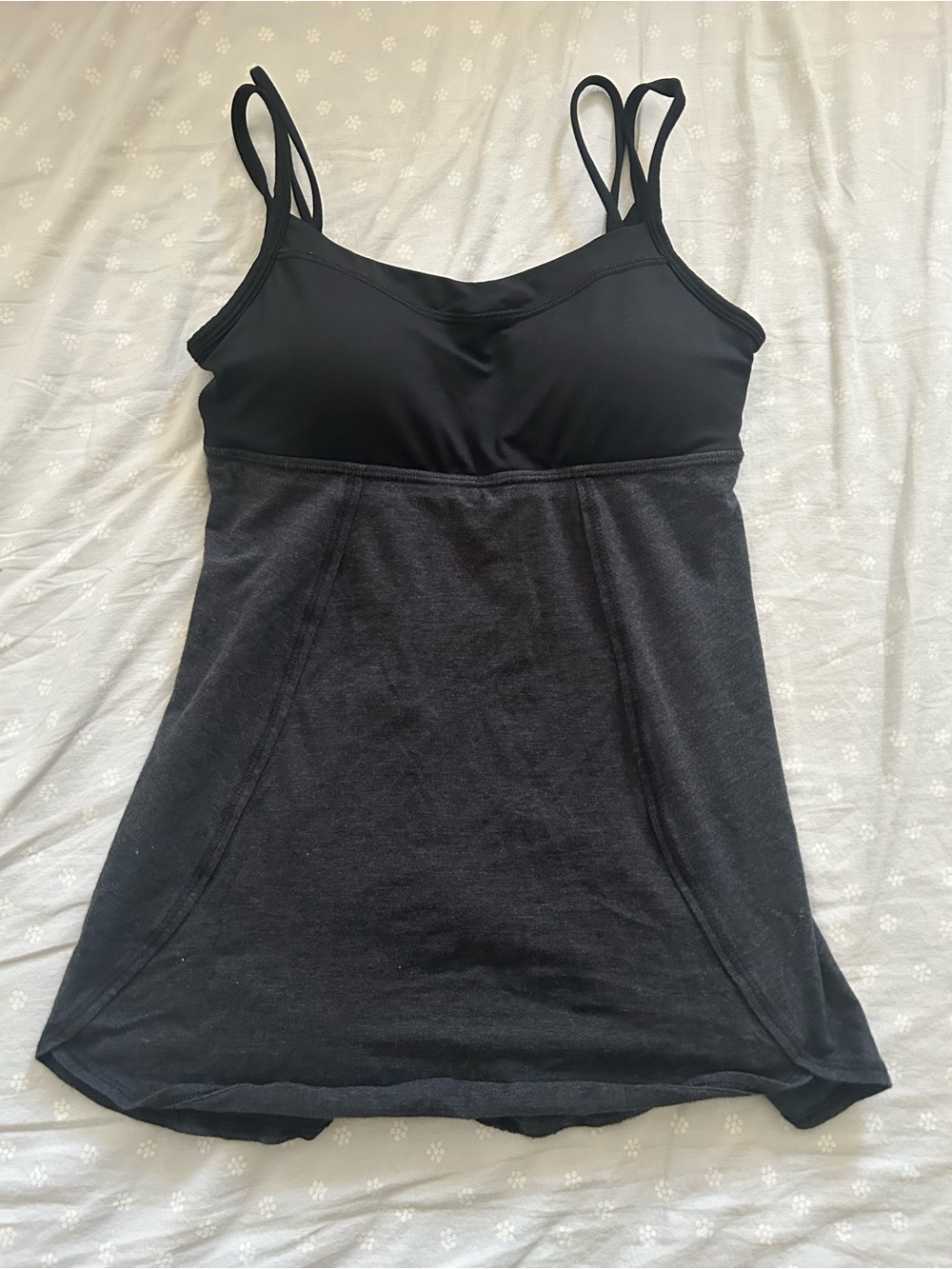 Black Double-Strap Athletic Tank babydoll Top